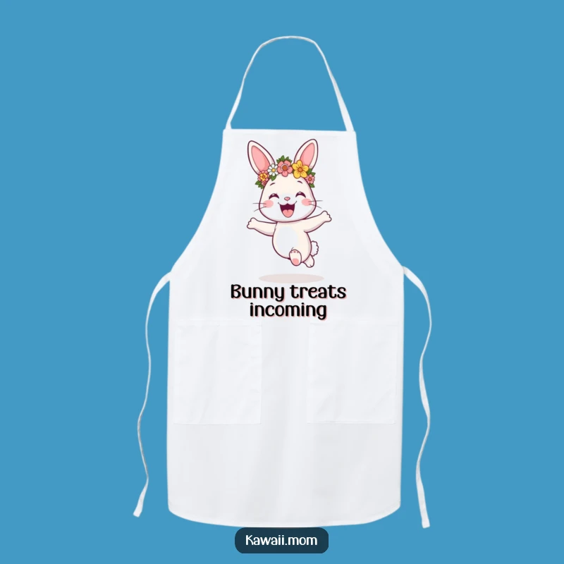Funny Bunny Flower Crown Apron - Joyful Kitchen Helper Gift