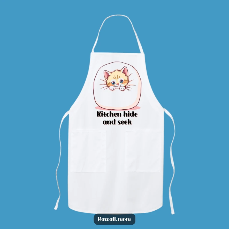 Funny Kitten Cushion Peek Apron - Playful Cat Chef Wear for Kitchen Fun