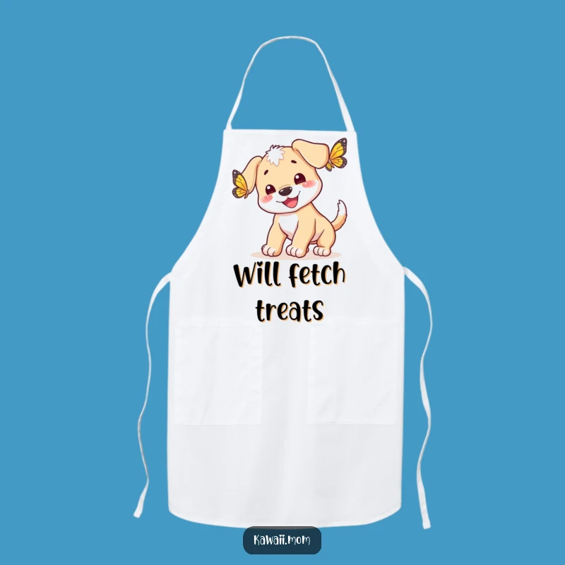 Funny Puppy Butterfly Chase Apron - Joyful Kitchen Helper Gift