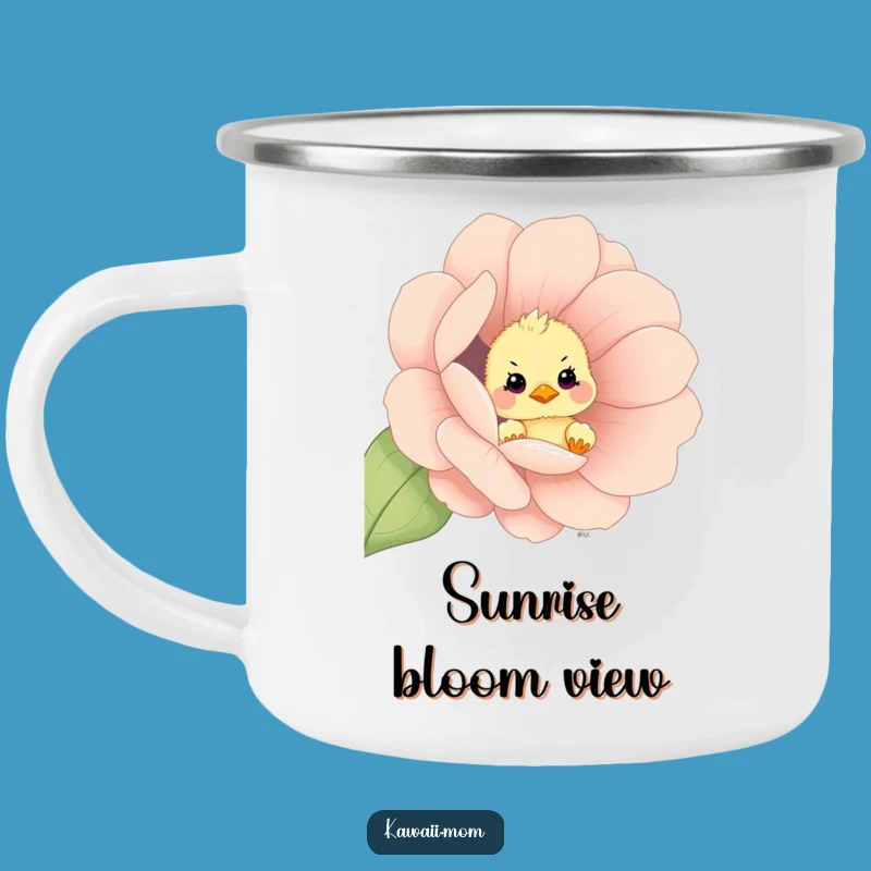 Funny Chick Flower Peek Camping Mug - Spring Adventure Gift