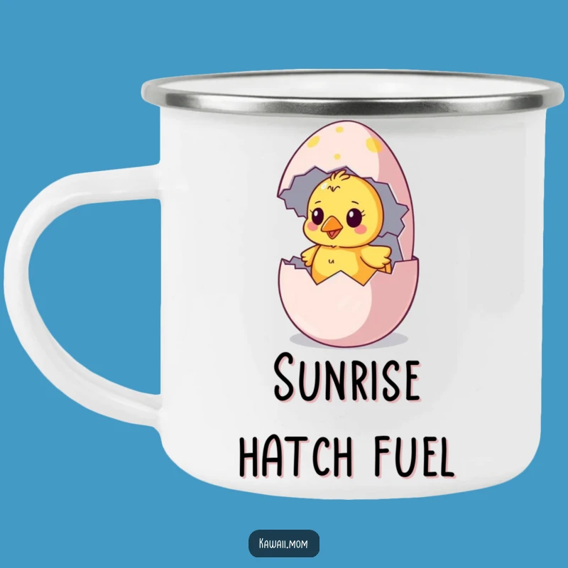 Funny Chick Hatching Camping Mug - Quirky Character Cup for Outdoor Adventures
