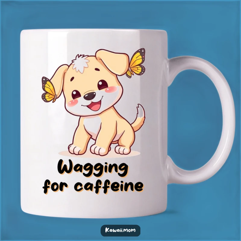 Funny Puppy Butterfly Chase Mug - Happy Dog Lover Gift for Joy Collectors