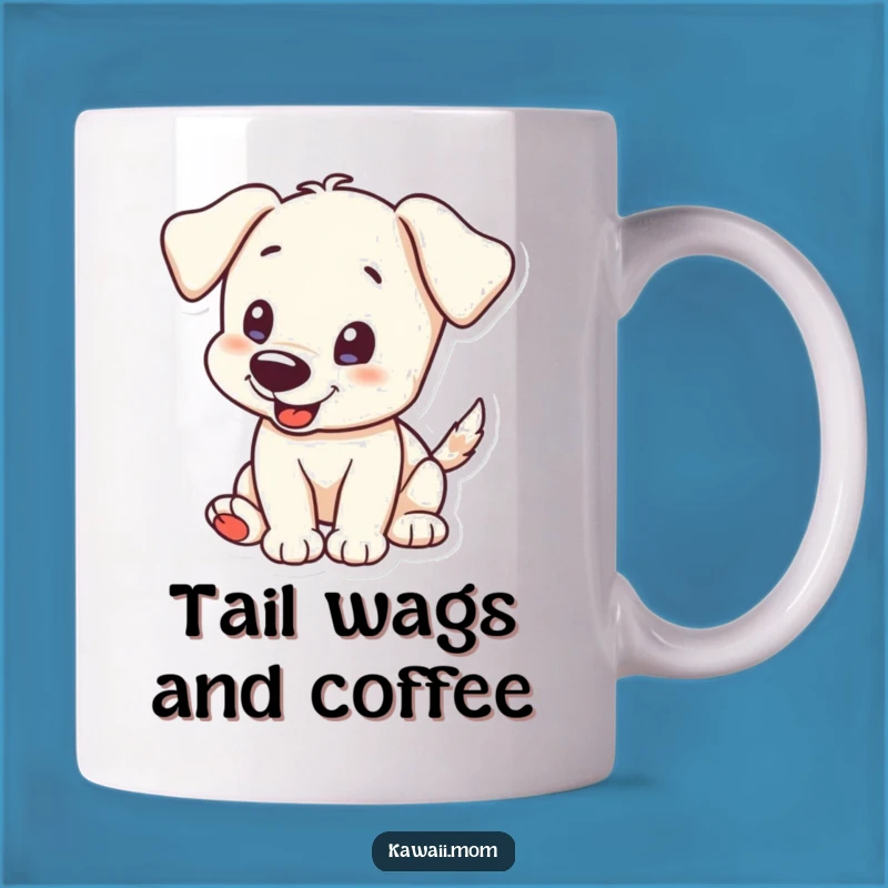 Funny Puppy Tail Wag Mug: Excitable Character Gift, Perfect Humorous Present