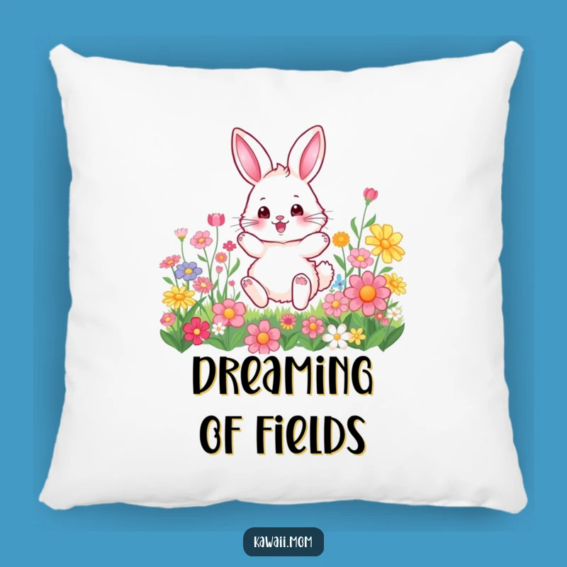Funny Bunny Flower Hop Pillow: Cozy Character Comfort & Humorous Home Decor Gift