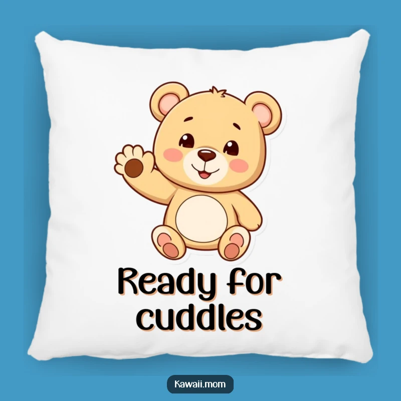 Funny Teddy Bear Wave Pillow - Soft Character Cushion for Cozy Comfort