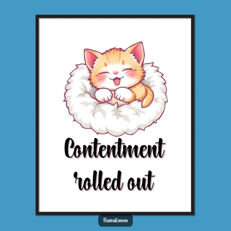 Funny Kitten Roll Digital Art: Delighted Character Decor, Perfect Humorous Gift