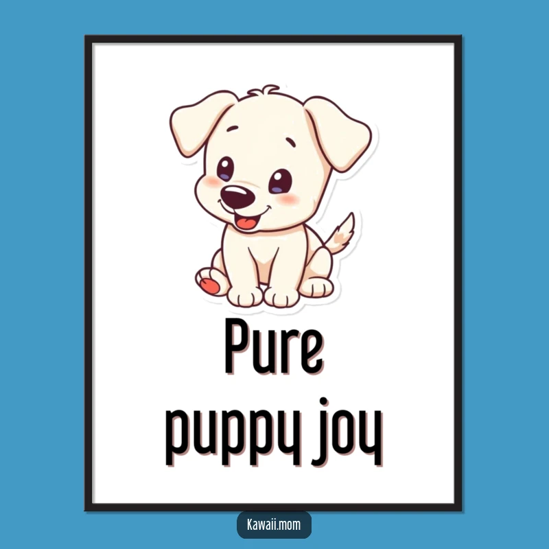 Funny Puppy Tail Wag Digital Art: Excitable Character Decor, Perfect Humorous Gift