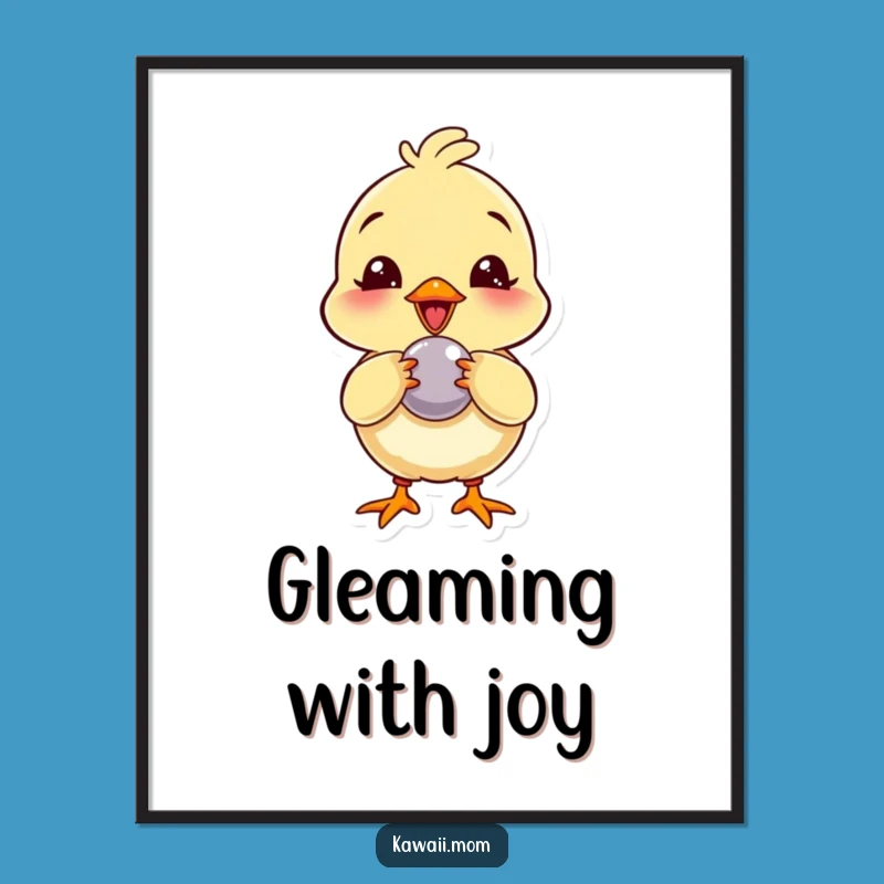 Funny Chick Button Peck Digital Art: Giggling Character Decor, Perfect Humorous Gift