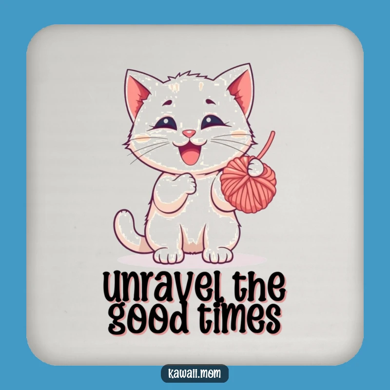 Funny Kitten Yarn Ball Coaster: Cute Character Protection, Perfect Humorous Gift