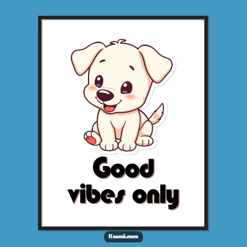 Funny Puppy Tail Wag Poster: Excitable Character Art, Perfect Humorous Gift