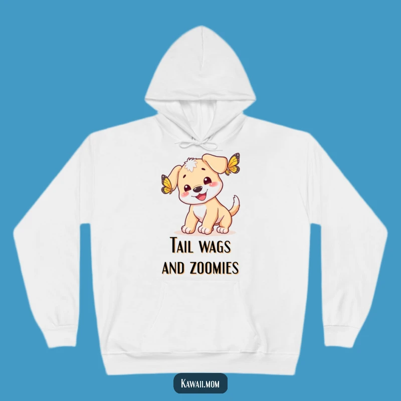 Funny Puppy Butterfly Chase Hoodie - Cozy & Playful Dog Gift