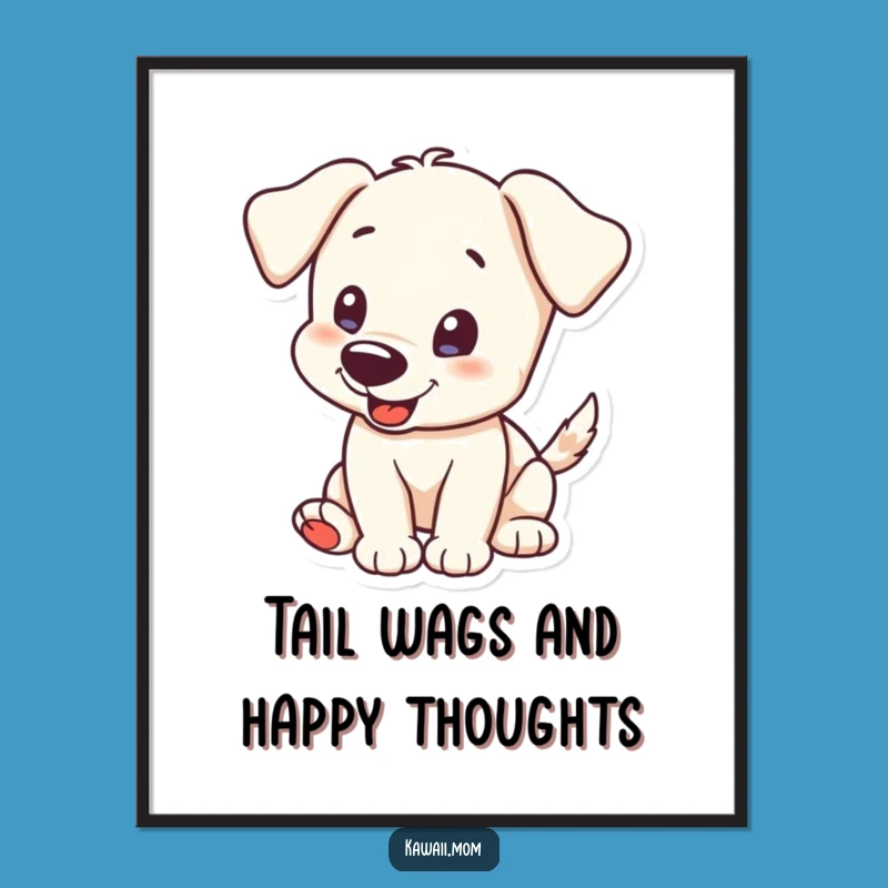 Free Printable Puppy Wall Art: Funny Wagging Tail Design for Cheerful, Playful Downloadable Decor