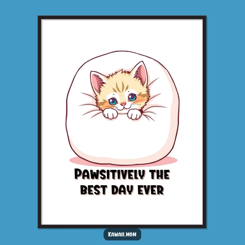 Funny Free Printable Kitten Wall Art: Cushion Peek Surprise Downloadable Decor