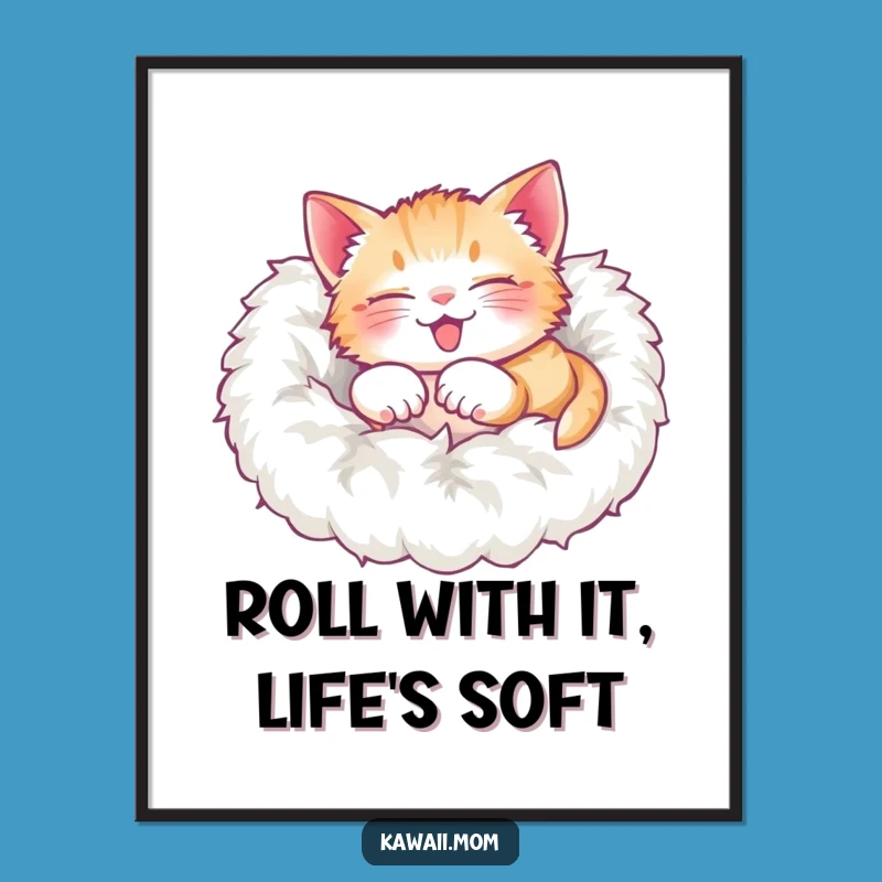 Free Printable Kitten Wall Art: Funny Rolling Pile Design for Cozy, Cute Downloadable Decor