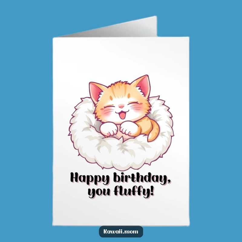 Free Printable Kitten Birthday Card: Funny Rolling Pile Design for Cozy Downloadable Gift