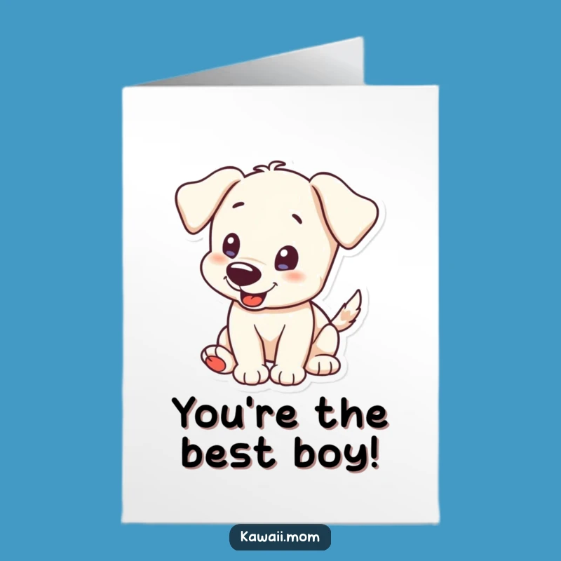 Free Printable Puppy Congrats Card: Funny Wagging Tail Design for an Enthusiastic Downloadable Gift
