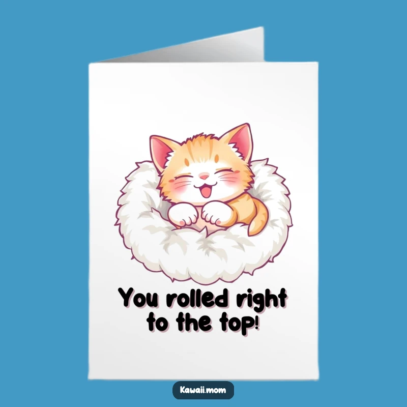 Free Printable Kitten Congrats Card: Funny Rolling Pile Design for a Cozy Downloadable Gift