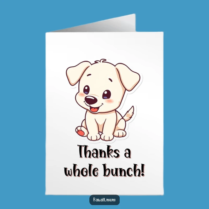 Free Printable Puppy Thank You Card: Funny Wagging Tail Design for a Sweet Downloadable Gift