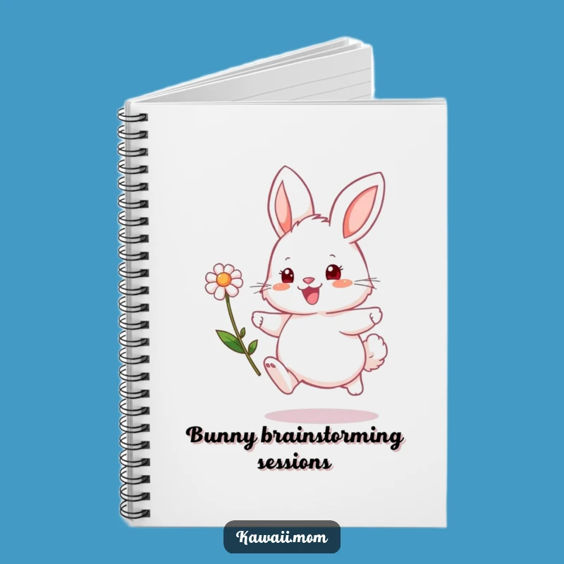 Funny Bunny Flower Hop Notebook - Cute Fluffy Character Journal for Daily Jotting