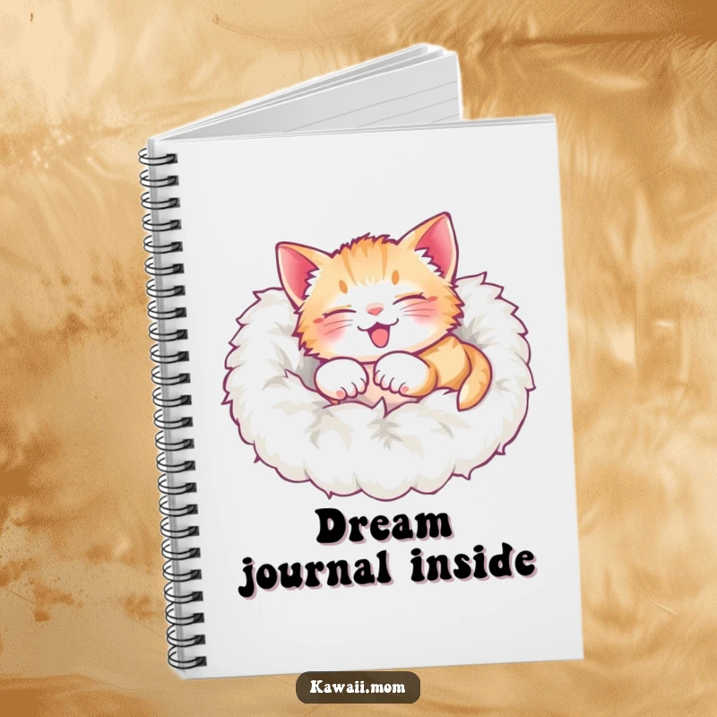 Funny Notebook: Features a delighted kitten rolling over in a soft, fluffy pile, ideal for jotting down thoughts and dreams.