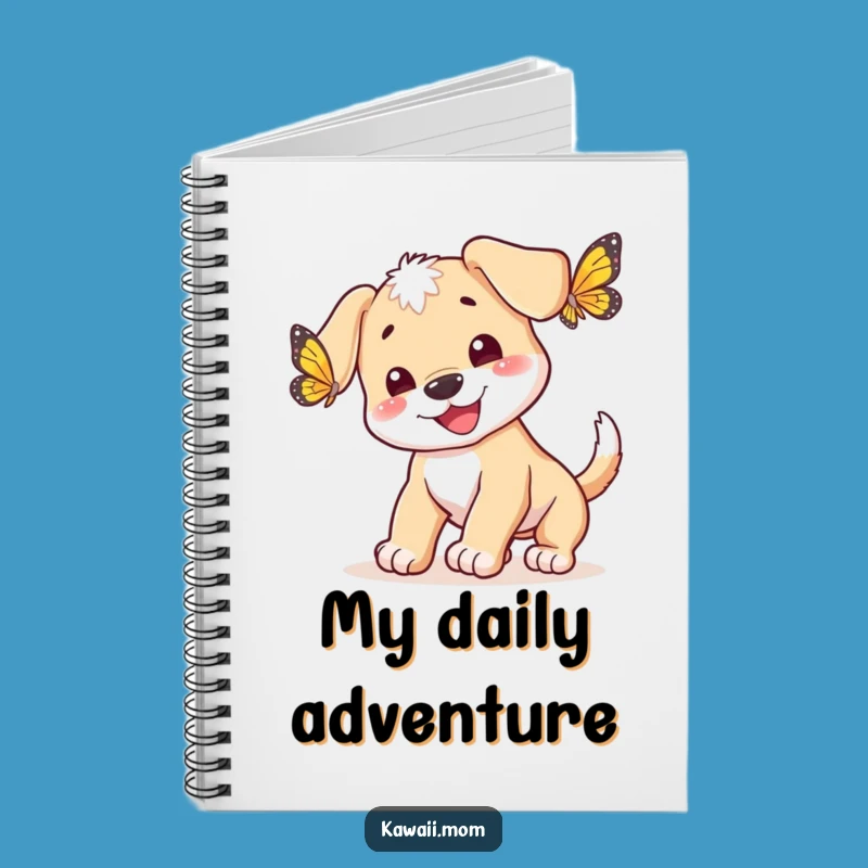 Funny Puppy Butterfly Chase Notebook - Journal Your Happy Dog Adventures Gift