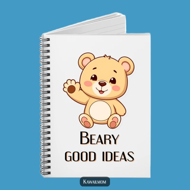 Funny Teddy Bear Wave Notebook - Cheerful Character Journal for Daily Jotting