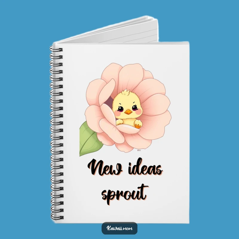 Funny Chick Flower Peek Notebook - Journal Your Spring Thoughts Gift