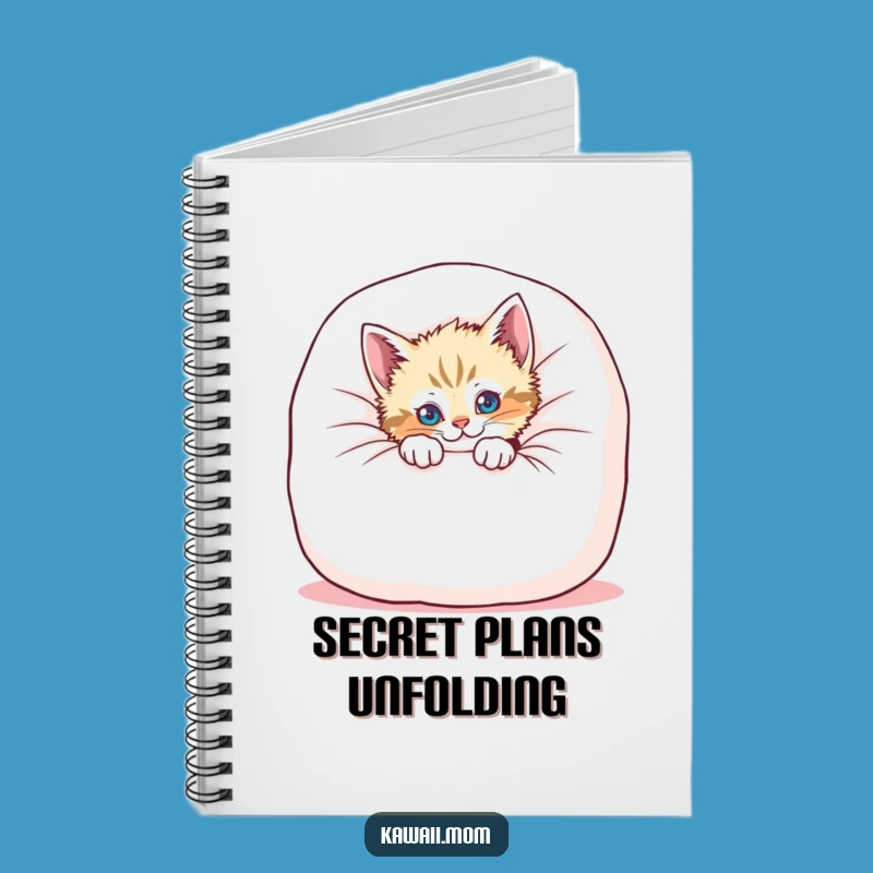 Funny Kitten Cushion Peek Notebook - Playful Cat Journal for Daily Jotting