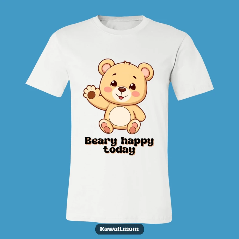Funny Teddy Bear Wave T-Shirt - Comical Character Tee for Huggable Style