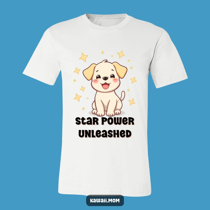 Funny Puppy Star Wag T-Shirt - Cheerful Dog Character Tee for Happy Days