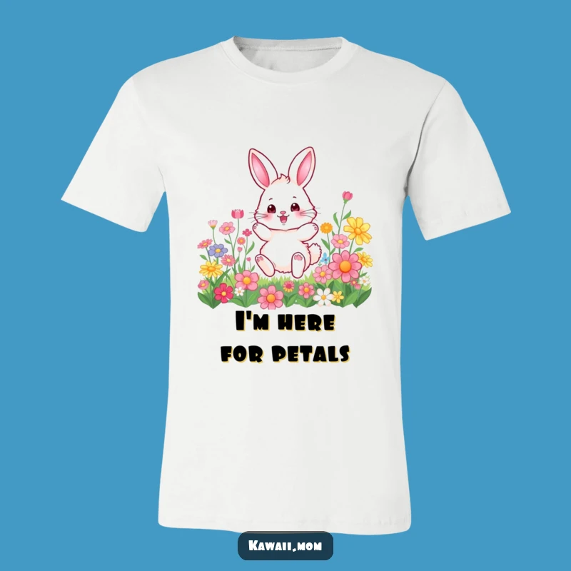 Funny Bunny Flower Hop T-Shirt: Joyful Character Tee, Perfect Humorous Spring Gift